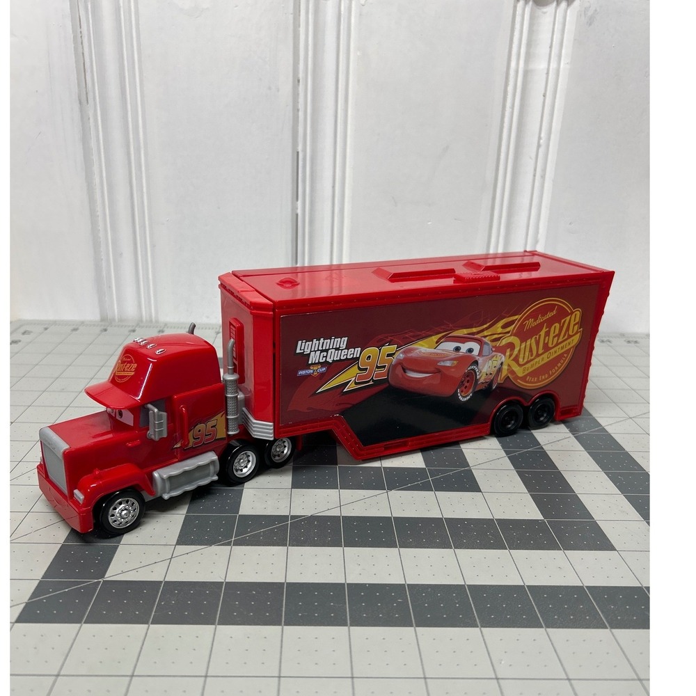 Disney Pixar Cars Mack Hauler Truck Playset Toy Transforming Rust-eze Racing